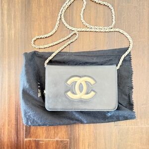 Chanel Crossbody Bag in Black with Gold Chain